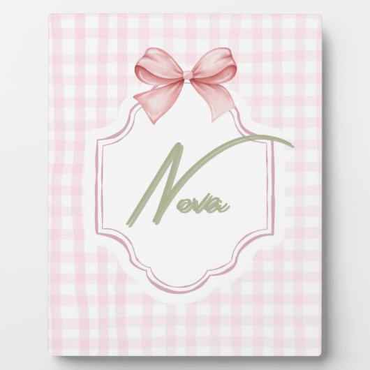 Personalisiert Nova Baby Girl Kinderzimmer Bow&Gin Fotoplatte (Vorderseite)