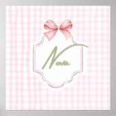 Personalisiert Nova Baby Girl Kinderzimmer Bow&Gin Poster (Vorne)