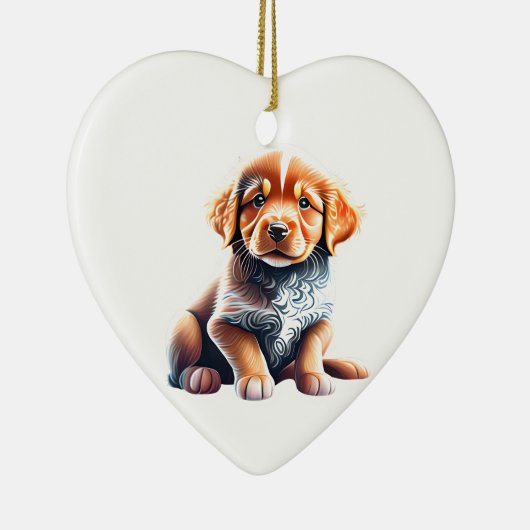 Personalisiert Nova Scotia Duck Tolling Retriever Keramik Ornament (Rechts)