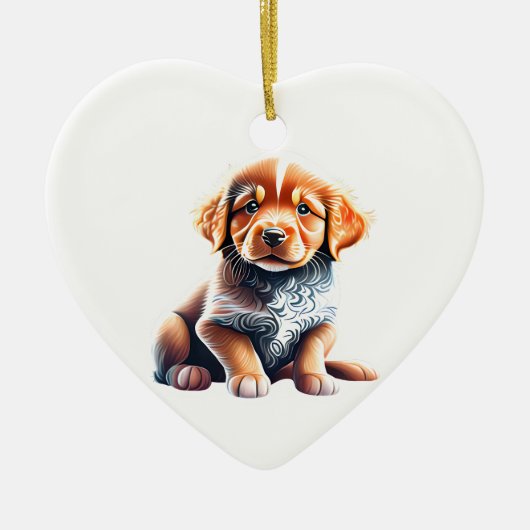 Personalisiert Nova Scotia Duck Tolling Retriever Keramik Ornament (Vorne)