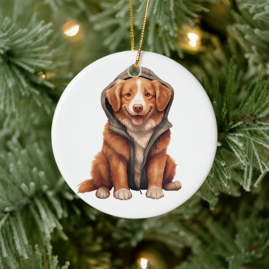 Personalisiert Novia Scotia Duck Tolling Retriever Keramik Ornament (Baum)