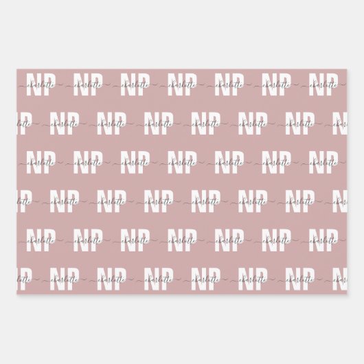 Personalisiert NP Nurse Practitioner Abschluss Chi Geschenkpapier Set (Vorderseite 3)