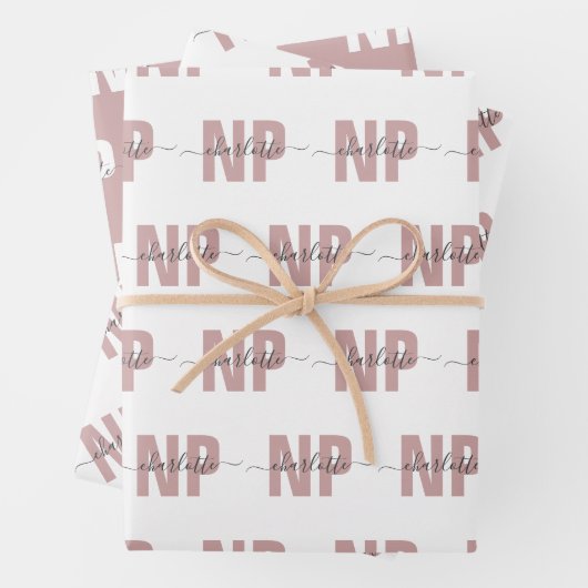 Personalisiert NP Nurse Practitioner Abschluss Chi Geschenkpapier Set (Beispiel)