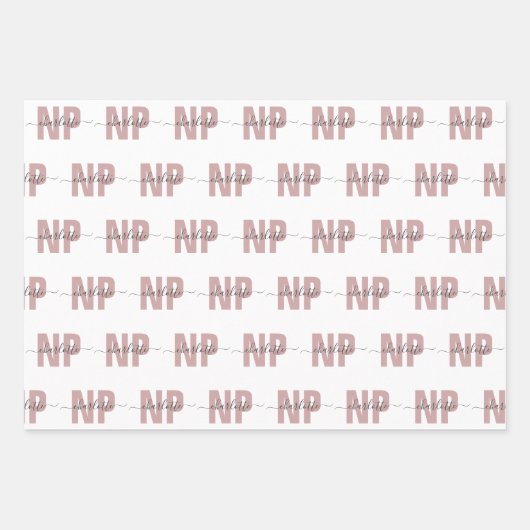 Personalisiert NP Nurse Practitioner Abschluss Chi Geschenkpapier Set (Vorderseite)