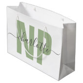 Personalisiert NP Nurse Practitioner Abschluss Chi Große Geschenktüte (Rückseite Schrägansicht)