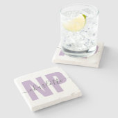 Personalisiert NP Nurse Practitioner Abschluss Chi Steinuntersetzer (Seitenansicht)