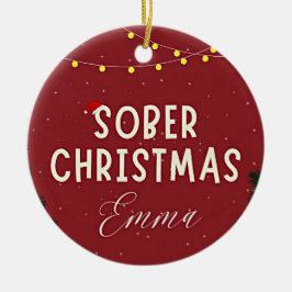 Personalisiert nüchtern keramik ornament