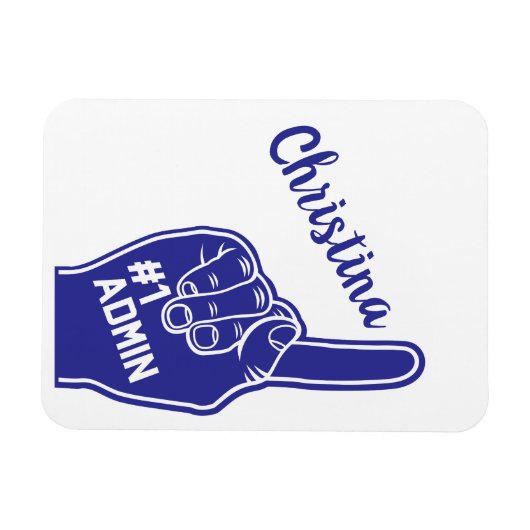Personalisiert Nummer 1 Admin Foam Finger Magnet (Horizontal)