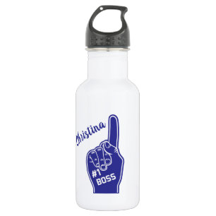 Personalisiert Nummer Eins Boss Foam Finger Edelstahlflasche