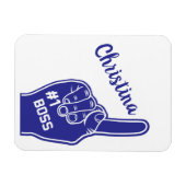 Personalisiert Nummer Eins Boss Foam Finger Magnet (Horizontal)