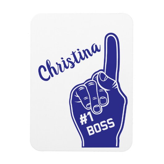 Personalisiert Nummer Eins Boss Foam Finger Magnet (Vertikal)
