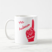 Personalisiert Nummer Eins Lehrerin Foam Finger Kaffeetasse (Links)