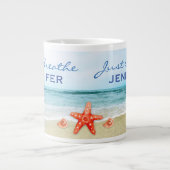 Personalisiert nur am Strand atmen Jumbo-Tasse (Vorderseite)