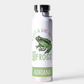 Personalisiert Nur ein Mädchen, das Frösche Lieben Trinkflasche (Links)