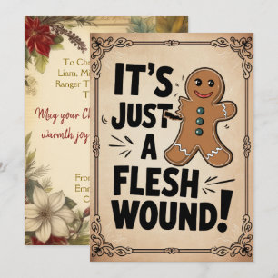 Personalisiert Nur Eine Fleischwunde Lustig Retro Feiertagskarte