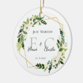 Personalisiert nur verheiratet heißt Mr. & Mrs. Keramik Ornament (Links)