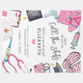 Personalisiert Nurse Abschluss Fleecedecke (Vorderseite (Horizontal))