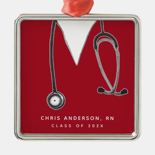 Personalisiert Nurse Abschluss Gift Metal Ornament (Vorne)