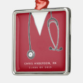Personalisiert Nurse Abschluss Gift Metal Ornament (Links)