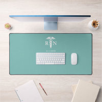 Personalisiert Nurse Aquamarin White Caduceus Medi