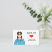 Personalisiert Nurse Avatar Visitenkarte (Stehend Vorderseite)