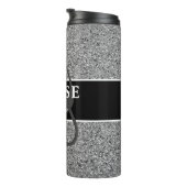 Personalisiert Nurse Black Silver Glitzer Script Thermosbecher (Nach rechts gedreht)