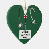 Personalisiert Nurse Christmas 2022 Sammelbar Keramik Ornament (Rechts)