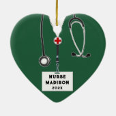 Personalisiert Nurse Christmas 2022 Sammelbar Keramik Ornament (Hinten)