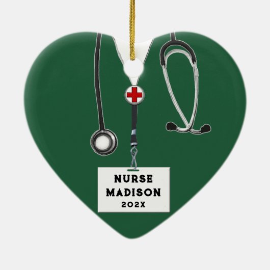 Personalisiert Nurse Christmas 2022 Sammelbar Keramik Ornament (Hinten)
