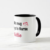 Personalisiert Nurse Coffee Tasse Geschenk (VorderseiteRechts)