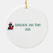 Personalisiert Nurse Dackel Weihnachten Keramik Ornament (Hinten)
