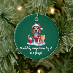 Personalisiert Nurse Dog Lover Beagle Weihnachten Keramik Ornament