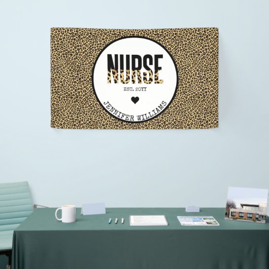 Personalisiert Nurse Est Cheetah RN Abschluss Banner (Messeveranstaltung)