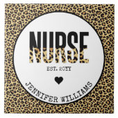 Personalisiert Nurse Est Cheetah RN Abschluss Fliese (Vorderseite)