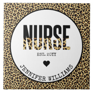 Personalisiert Nurse Est Cheetah RN Abschluss Fliese