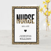 Personalisiert Nurse Est Cheetah RN Abschluss Karte (Gelbe Blume)