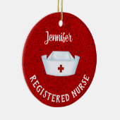 Personalisiert Nurse Hat Keramik Ornament (Rechts)