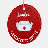 Personalisiert Nurse Hat Keramik Ornament (Links)