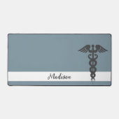Personalisiert Nurse Medical Dusty Blue Name Schreibtischunterlage (Vorderseite)