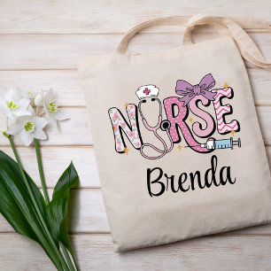 Personalisiert Nurse Niedlich Bow Stethoscope Tragetasche