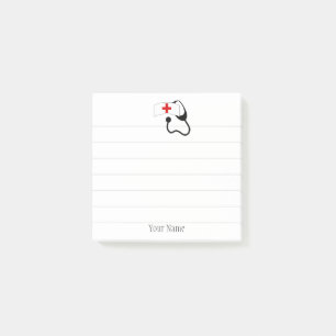 Personalisiert Nurse Niedlich White Stethoscope Post-it Klebezettel