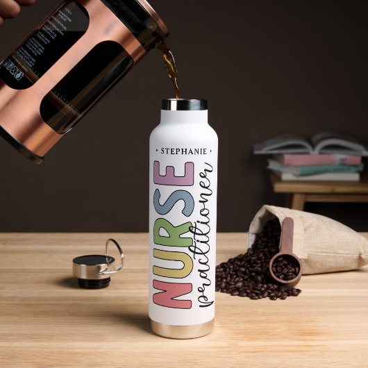 Personalisiert Nurse Practitioner NP Abschluss Trinkflasche (Kaffee)