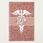 Personalisiert Nurse Practitioner Rose Gold Glitze Planer (Vorderseite)