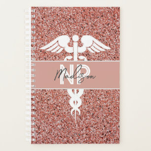 Personalisiert Nurse Practitioner Rose Gold Glitze Planer