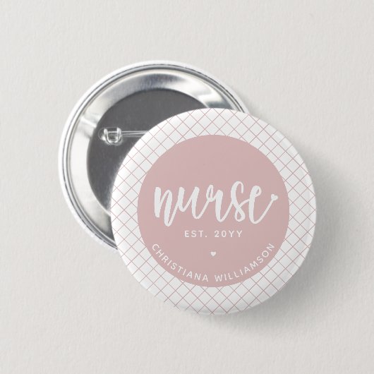 Personalisiert Nurse RN Abschluss Elegante Button (Vorne & Hinten)