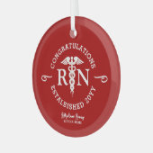 Personalisiert Nurse RN Abschluss Rote Medizin Ornament Aus Glas (Vorderseite links)