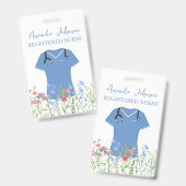 Personalisiert Nurse RN LPN NP Blue Scrubs Ausweis (Vorder- & Rückseite)