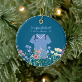 Personalisiert Nurse RN LPN NP Blue Scrubs Keramik Ornament
