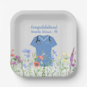 Personalisiert Nurse RN LPN NP Blue Scrubs Pappteller (Vorderseite)