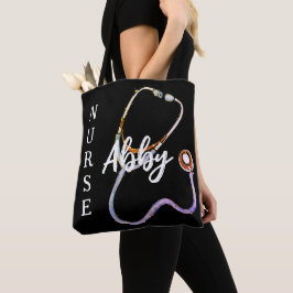 Personalisiert Nurse Stethoscope Minimalistisch Bl Tasche